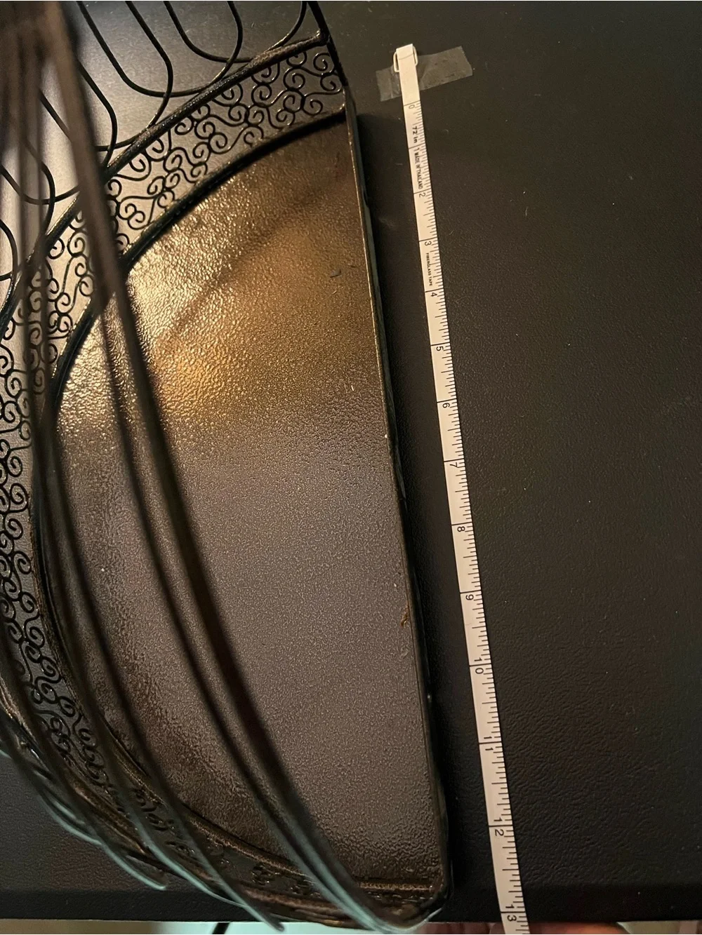 Y2K Southern Living At Home Black Metal half round Wall Basket Shelf Sconce